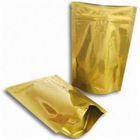 تغليف الحقائب البلاستيكية لامع الذهب مع سحاب / الذهب كيس التغليف الطباعة