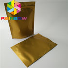 Glod Colour Snack Bag Packaging، Zipper Stand Up Bags For Protein Powder / Dry Nut