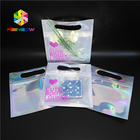 الحقيبة الملابس البلاستيكية الحقيبة التعبئة والتغليف الهولوغرام 3D المواد الوقوف حقيبة مع سحاب