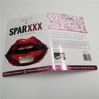 مخصص مطبوعة بطاقات ورقة نفطة سبار XXX الوردي الساخن ختم لكبسولة تعزيز الذكور