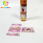 الوردي لاصق Stickersshrink التفاف الأكمام المواد البلاستيكية مخصص المطبوعة لمربع زجاجة