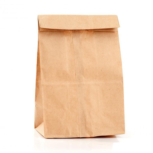 أكياس الورق الطبيعي المخصص كرافت لتغليف المواد الغذائية ، عادي الحقيبة ورقة براون