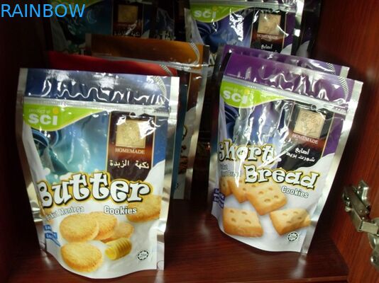 130mic PET / AL / نيويورك / PE الوقوف أكياس مجمعة القاع