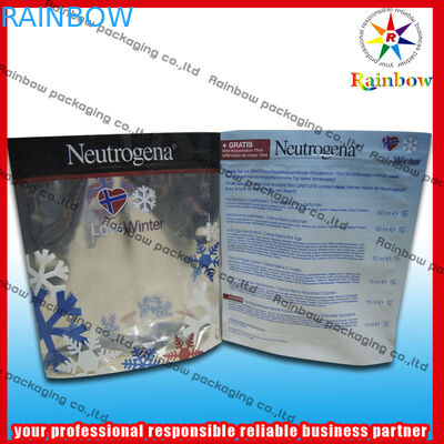 احباط انهض حقيبة تغليف مستحضرات التجميل المعاد تدويرها مع Ziplock لمسحوق اللؤلؤ