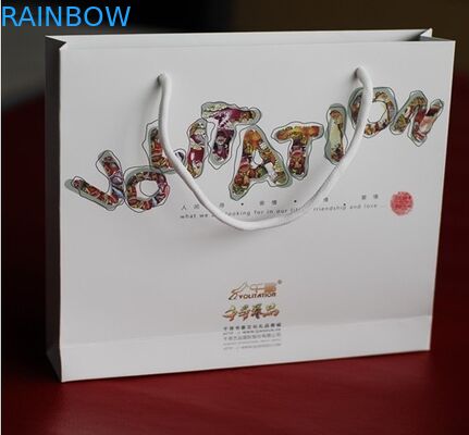 صديقة للبيئة التعامل مع أكياس الورق المخصص ختم الساخنة مع شعار الفضة