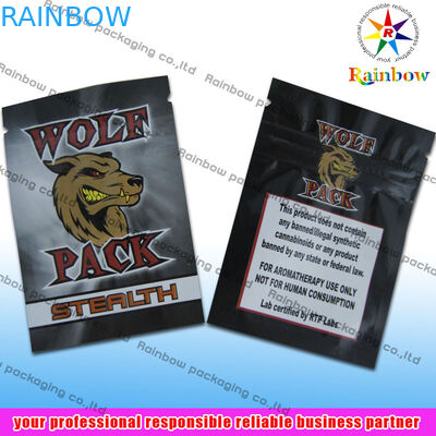 البخور العشبية الرمز البريدي أكياس البلاستيك غير الكسر مع الطباعة الحفر