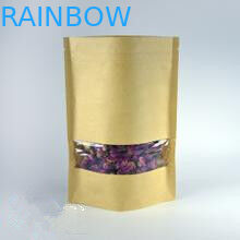 150 غرام سعة مخصصة أكياس الورق سحاب مع نافذة شفافة