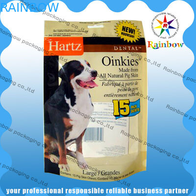 الكلب مخصصة أغذية الحيوانات الأليفة حقيبة المعاد تدويرها مع مجمعة أسفل والسوستة