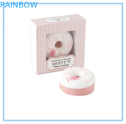 مربع التعبئة والتغليف الصابون الوردي ديكور المعاد تدويره ناحية قدم ورقة