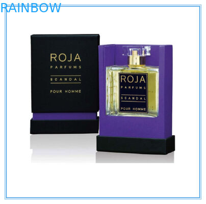 ورقة الفن الأرجواني مربع التعبئة والتغليف العطور القابلة لإعادة التدوير مع القاع