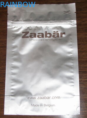 صغيرة تغليف الشوكولاته احباط الحقائب ، فضة ثلاثة الجانبية ختم شقة احباط الالومنيوم الحقيبة