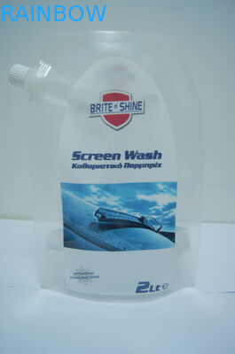 2 لتر البلاستيك الشفاف الوقوف الحقيبة شاشة غسل التعبئة والتغليف / الوقوف أكياس التعبئة والتغليف لغسل العبوة