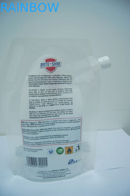 2 لتر البلاستيك الشفاف الوقوف الحقيبة شاشة غسل التعبئة والتغليف / الوقوف أكياس التعبئة والتغليف لغسل العبوة