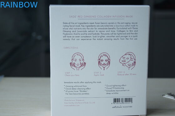 بينك Sade ورقة التغليف مربع أبيض بطاقة للحصول على الجينسنغ الكولاجين قناع التجميل