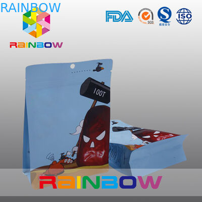 أكياس الوجبات الخفيفة القاع مسطح الأغلاق مع الشكل الكرتون للأطفال