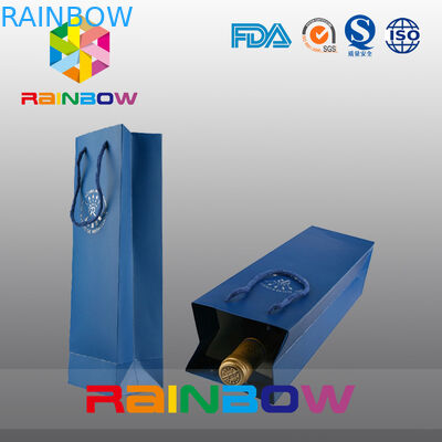 زجاجة النبيذ أكياس الورق حسب الطلب / مخصص المطبوعة كيس ورق الكرافت مع طباعة الشعار