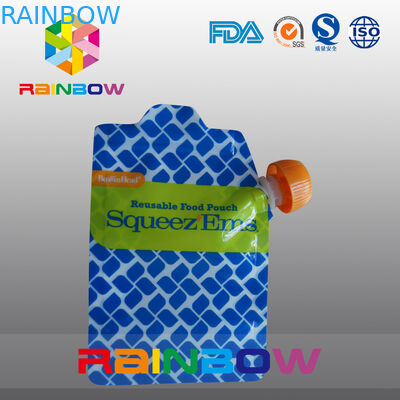 حقائب طبقة مغلفة المواد المعاد تدويرها السائل صنبور مع سحاب لأغذية الأطفال