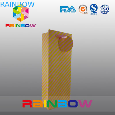 أكياس الورق حسب الطلب القابلة للتحلل الحيوي مع PP حبل للحصول على زجاجات النبيذ الاحمر التعبئة والتغليف