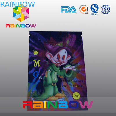 5G OMG Three Side Seal حقيبة البخور العشبية التغليف مع سحاب