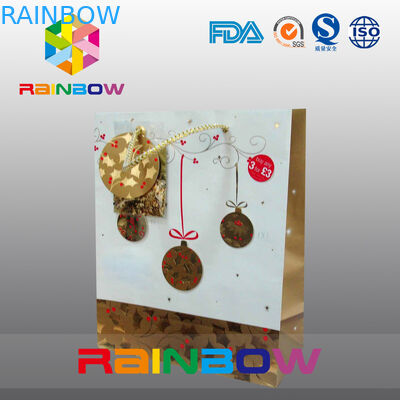 فاخر مطبوعة مسطحة أسفل كيس ورقي مخصص مع الرباط للهدايا