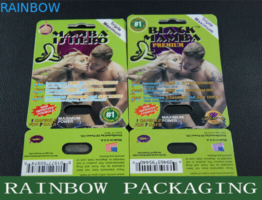 حبوب الجنس مامبا السوداء التعبئة والتغليف بطاقة نفطة التعبئة والتغليف لتعزيز الرجال