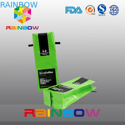 لامع جانب أكياس تغليف الشاي مجمعة رقائق الألومنيوم ، الأخضر تين القهوة التعادل الحقيبة