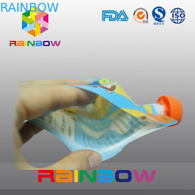 ملون مطبوعة انغلق الحقيبة المستديرة الحقيبة التعبئة والتغليف للعصير / شرب