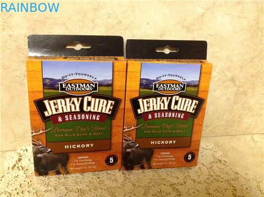 شعار المطبوعة ورقة مربع التعبئة والتغليف للحصول على التوابل ، حزم ورقة مربع المنكهة مع ثقب هانج