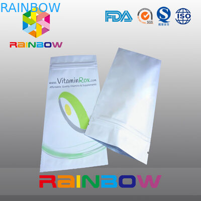 كتلة بيضاء أسفل الغذاء الصف البلاستيك الحقيبة التعبئة والتغليف مع رقائق الألومنيوم مخصص مطبوعة