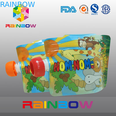 انهض قابلة لإعادة الاستخدام أغذية الأطفال صنبور الحقيبة التعبئة والتغليف مع سستة على أعلى