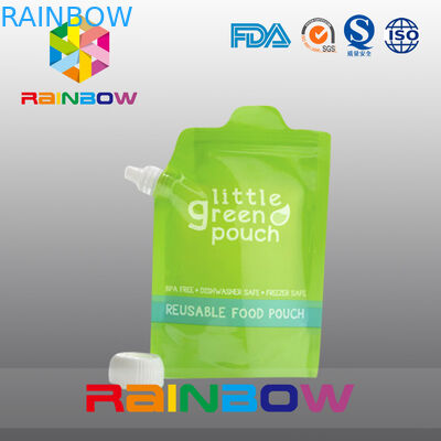 انهض قابلة لإعادة الاستخدام أغذية الأطفال صنبور الحقيبة التعبئة والتغليف مع سستة على أعلى