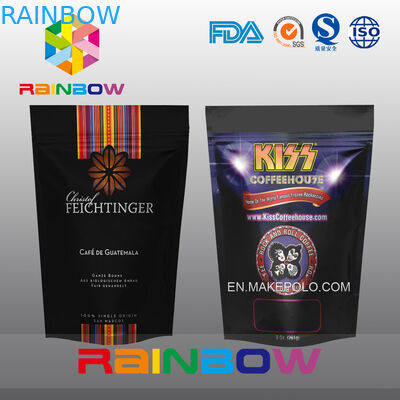 الأسود احباط انهض الشاي أكياس التعبئة والتغليف مع Ziplock لمادة قهوة / الغذاء التعبئة