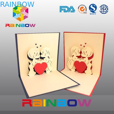 أكياس الورق الفاخرة المخصصة للحصول على بطاقة دعوة الزفاف مع طباعة حية