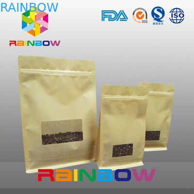 مسطحة القاع أكياس مجمعة، رباعية ختم كتلة حقيبة أسفل مع مسح النافذة للبن