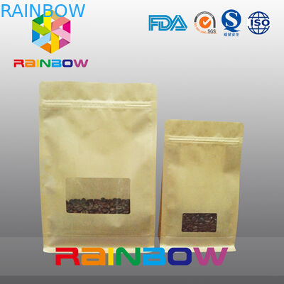 مسطحة القاع أكياس مجمعة، رباعية ختم كتلة حقيبة أسفل مع مسح النافذة للبن