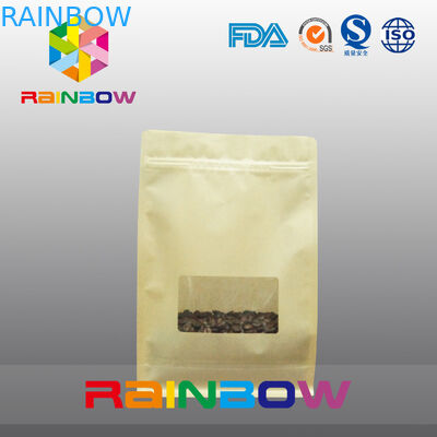 مسطحة القاع أكياس مجمعة، رباعية ختم كتلة حقيبة أسفل مع مسح النافذة للبن