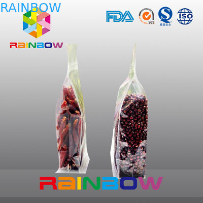 البلاستيك الشفاف القاع الفاصوليا زيبلوك المجمعة / أكياس تغليف المواد الغذائية