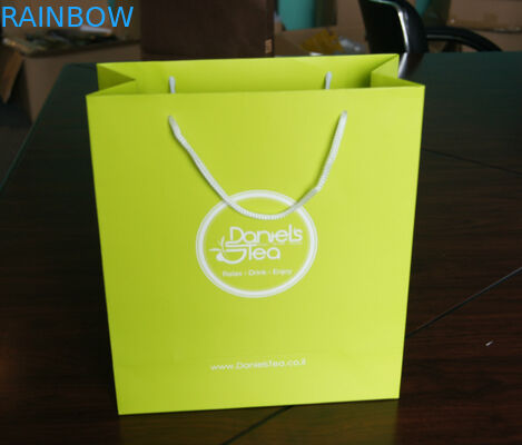 أكياس مصممة خصيصا الخضراء ورق الكرافت مع كيس من البلاستيك مقبض الشاي التعبئة والتغليف