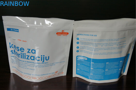 الغذاء الصف الرقائقي البلاستيك أكياس معقمة الميكروويف انهض مع سحاب