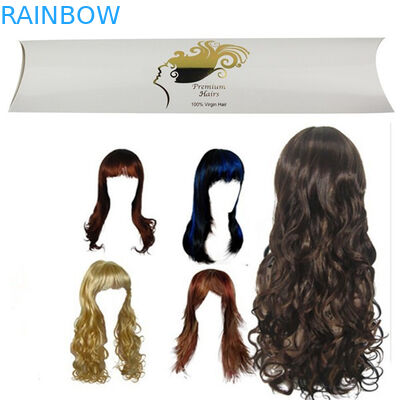 قسط الشعر التمديد ورقة مربع التعبئة والتغليف مع الشعار المطبوع والوسادة الشكل