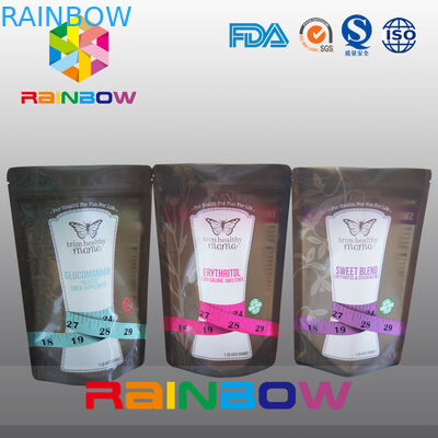 أكياس بلاستيكية زيبلوك أسفل مجمعة للسكر / حلوى / التعبئة التوابل