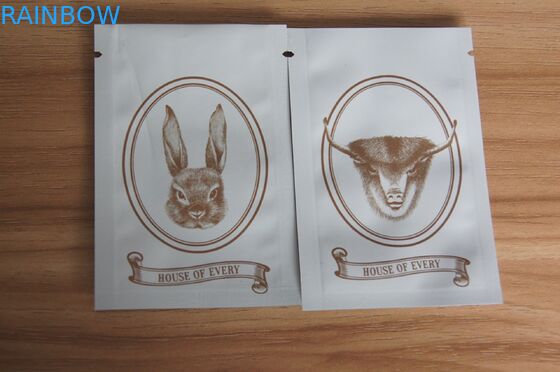 مات الأبيض البسيطة زيبلوك حقائب ختم قبضة لتوابل / البذور / التعبئة والتغليف Insence العشبية