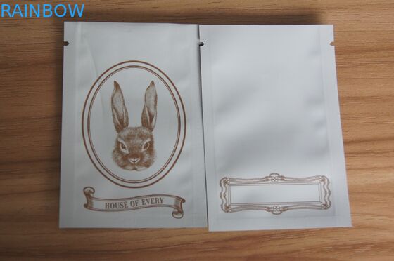 مات الأبيض البسيطة زيبلوك حقائب ختم قبضة لتوابل / البذور / التعبئة والتغليف Insence العشبية