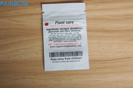 ساطع أبيض صغير Ziplock الأسمدة تغليف أكياس البلاستيك الذاتي ختم دعوى لزراعة النباتات