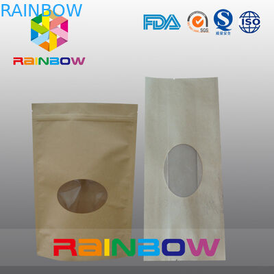 دوق-باي كرافت براون أكياس الشاي ورقة التعبئة والتغليف مع الجبهة البيضاوي نافذة