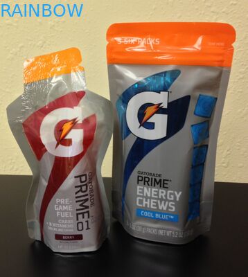 الشعار المطبوع الحقيبة البلاستيكية للحصول على طاقة التعبئة يمضغ الحقيبة / OEM مغلفة الحقيبة