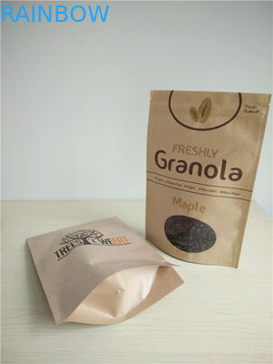 سستة الأعلى أكياس الورق حسب الطلب مع نافذة البيضاوي لتغليف بذور الكينوا