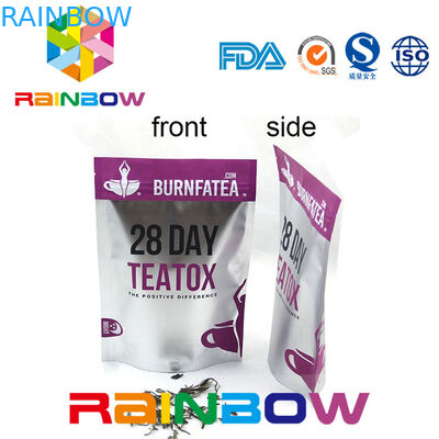 Reclosable الأكبر البلاستيكية الحقائب التعبئة والتغليف لصندوق الشاي مع سستة وقاع مجمعة