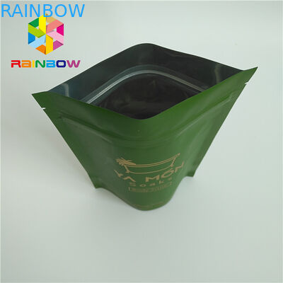 رقائق الألومنيوم اصطف مات كيس كيس شاي أخضر أخضر مع تصميم زيبر مخصص