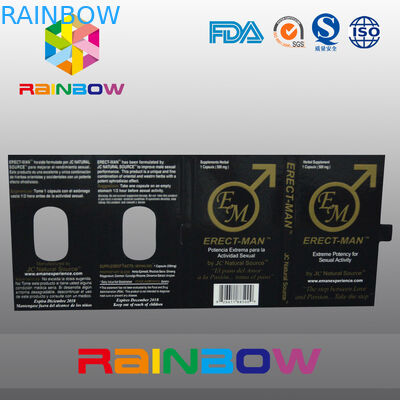 تأثير 100 ٪ ERECT-MEN الجنس حبوب منع الحمل والتغليف ورقة مربع مع بطاقة تصميم حسب الطلب